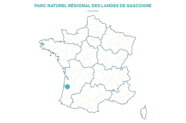 carte France PNR landes Gascogne